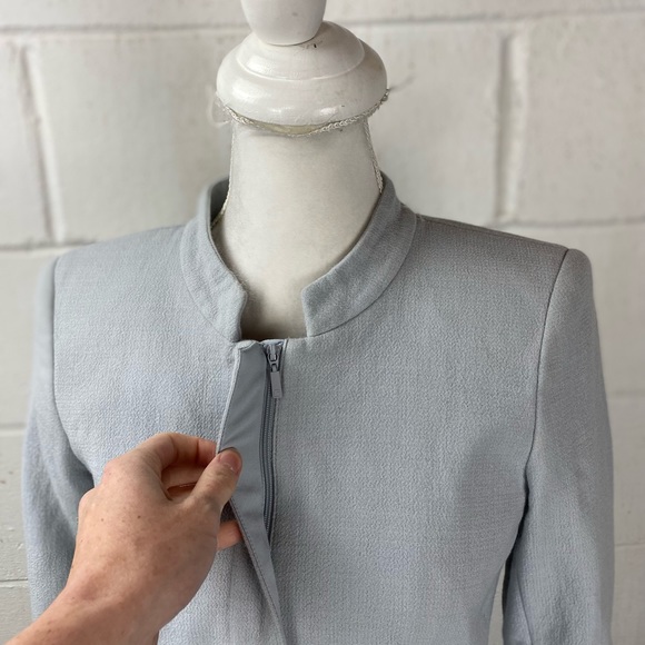 Womens Lafayette 148 New York Blazer Size 2 Blue Zip Up Career. - Picture 4 of 7